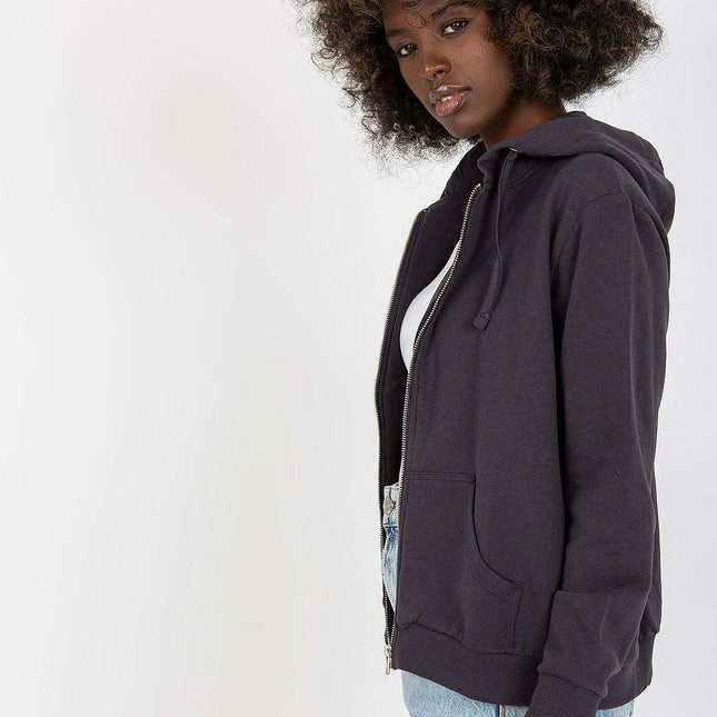 Stylish Women's Zip-Up Sweatshirt - Soft Cotton-Poly Blend Hoodie