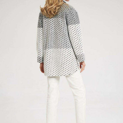 Stylish Wool Blend Patchwork Button-Up Coat - Très Elite