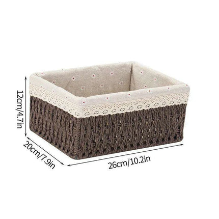 Stylish Woven Storage Basket – Versatile Organizer for Toys, Snacks, and Clothing with Convenient Handles..