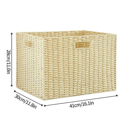 Stylish Woven Storage Basket – Versatile Organizer for Toys, Snacks, and Clothing with Convenient Handles..