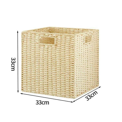 Stylish Woven Storage Basket – Versatile Organizer for Toys, Snacks, and Clothing with Convenient Handles..