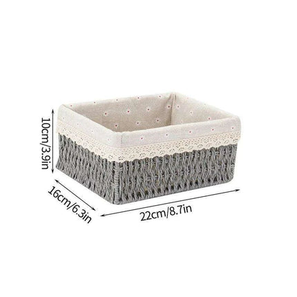 Stylish Woven Storage Basket – Versatile Organizer for Toys, Snacks, and Clothing with Convenient Handles..