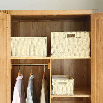 Stylish Woven Storage Basket – Versatile Organizer for Toys, Snacks, and Clothing with Convenient Handles - Très Elite