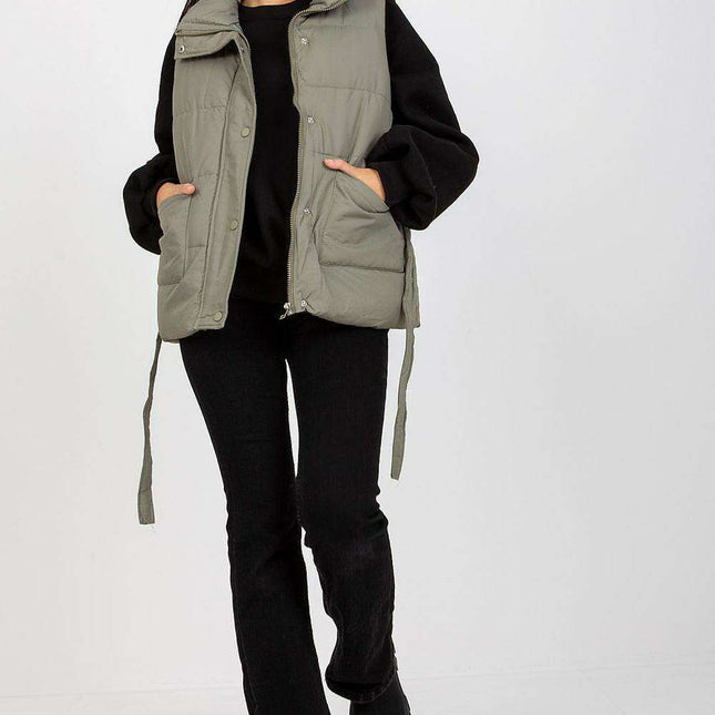 Stylish Zippered Puffer Vest - Très Elite