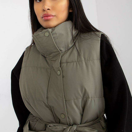 Stylish Zippered Puffer Vest - Très Elite