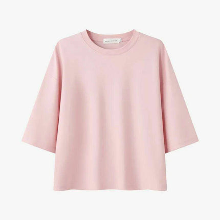 Summer 2024 Women's Trendy Oversized Cotton Boxy Tee - Casual Chic Top with Fast Shipping