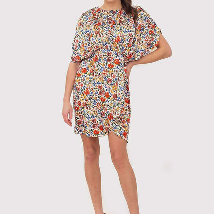 Summer Breeze Floral Mini Dress with Stretchy Waistband