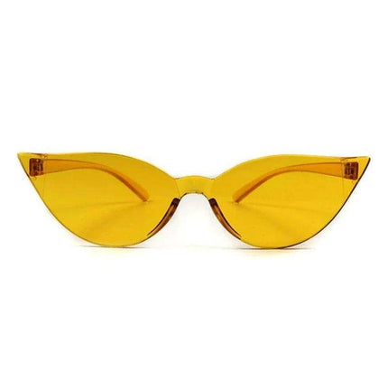 Vibrant Rimless Cat Eye Sunglasses for Fashion-Forward Summer Looks