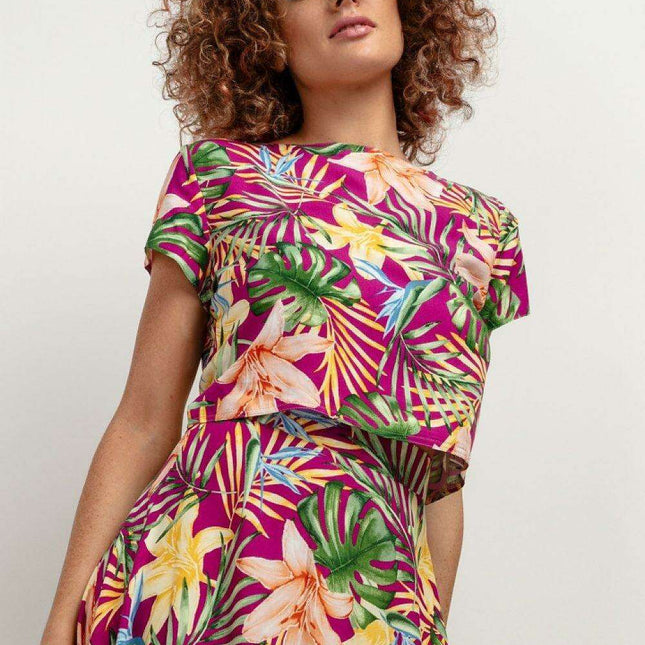 Summer Chic Viscose Patterned Blouse