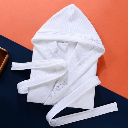 Summer Comfort Hooded Cotton Bathrobe for Men
