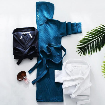 Summer Comfort Hooded Cotton Bathrobe for Men