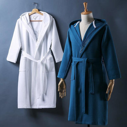 Summer Comfort Hooded Cotton Bathrobe for Men