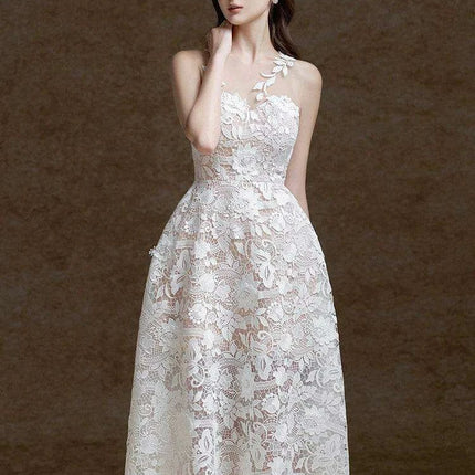Summer Elegant Floral Lace Evening Dress - A Timeless Statement of Style - Très Elite