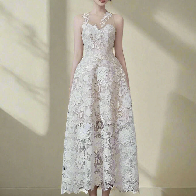 Summer Elegant Floral Lace Evening Dress - A Timeless Statement of Style