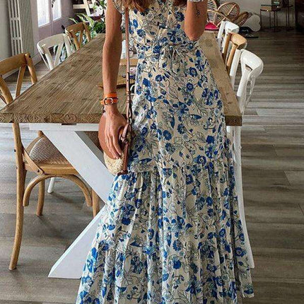 Summer Floral V-Neck Dress for Holidays