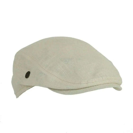 Summer Linen Newsboy Cap for Men - Comfortable Breathable Golf Hat with Elastic Back Fit - Très Elite