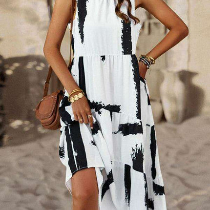 Summer Serenity Halter Dress - Your Essential Boho Chic Staple - Très Elite