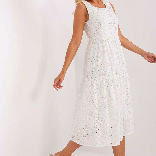 Summer Serenity: Sleeveless Cotton Dress for Effortless Style