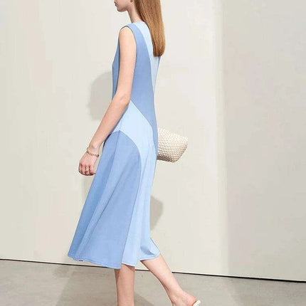 Summer Sleeveless A-line Midi Dress - Slim Fit Office Essential for Women - Très Elite