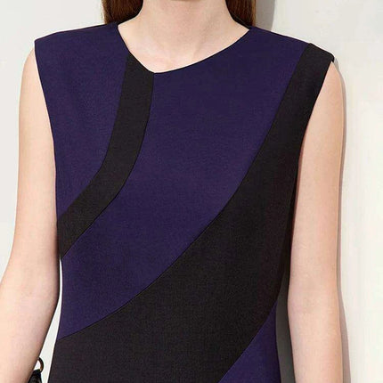 Summer Sleeveless A-line Midi Dress - Slim Fit Office Essential for Women - Très Elite