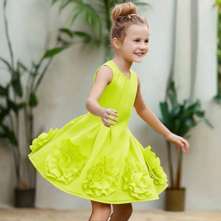 Summer Sleeveless Flower Princess Dress for Girls - Birthday Party Outfit for Kids - Très Elite