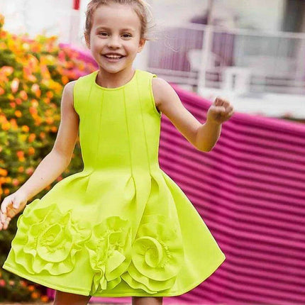 Summer Sleeveless Flower Princess Dress for Girls - Birthday Party Outfit for Kids - Très Elite