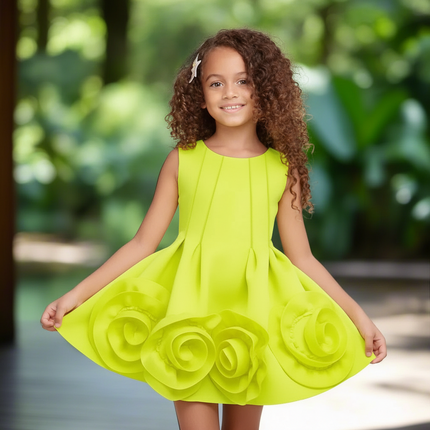 Summer Sleeveless Flower Princess Dress for Girls - Birthday Party Outfit for Kids - Très Elite