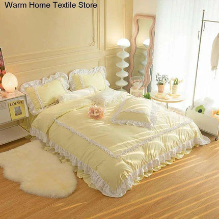 Sumptuous Korean-Style Washed Cotton Bedding Ensemble with Elegant Envelope Pillowcase Design - Très Elite