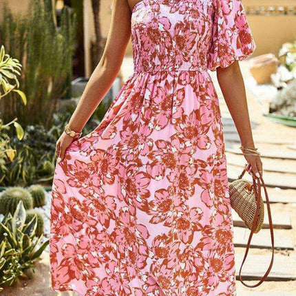 Sun-Kissed Bohemian Off-Shoulder Dress for Tropical Escapes
