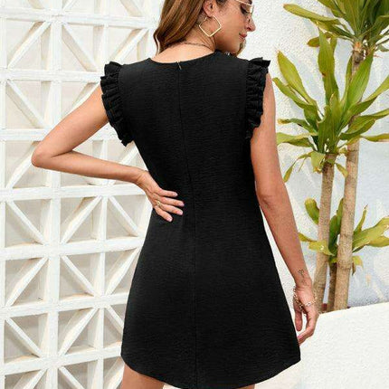 Sun-Kissed Serenity: Effortless Sleeveless Swing Dress in Solid Color for Summer Adventures - Très Elite