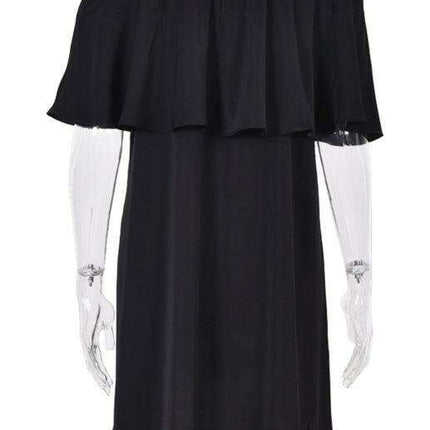 Sunkissed Bohemian One-Shoulder A-line Dress with Flounced Sleeves - Très Elite