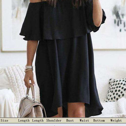 Sunkissed Bohemian One-Shoulder A-line Dress with Flounced Sleeves - Très Elite