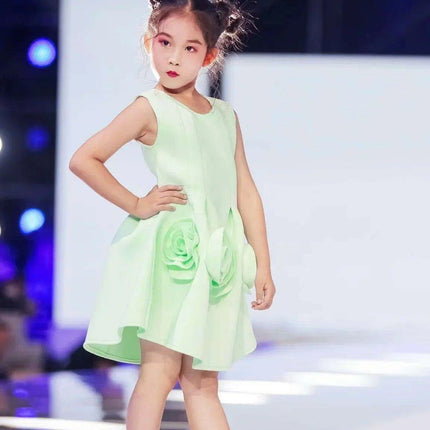 Sunny Yellow Floral Children's One-Piece Dress - Ideal for Weddings and Celebrations - Très Elite