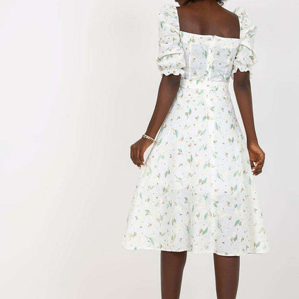 Sunrise Blooms Flared Midi Dress - Made in Europe - Très Elite