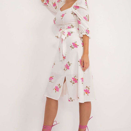 Sunrise Blooms Flared Midi Dress - Made in Europe - Très Elite