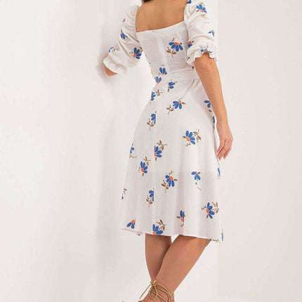 Sunrise Blooms Flared Midi Dress - Made in Europe - Très Elite