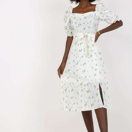 Sunrise Blooms Flared Midi Dress - Made in Europe - Très Elite