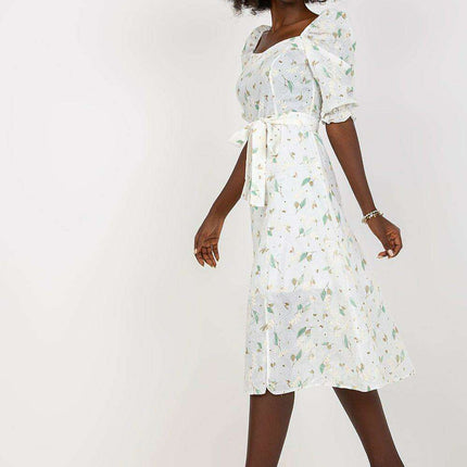 Sunrise Blooms Flared Midi Dress - Made in Europe - Très Elite