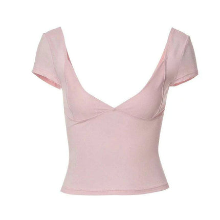 Sunshine Glow Women's V-Neck Slim Tee - Essential for Stylish Urban Wear - Très Elite