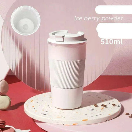 Sustainable 510ml Leakproof Ceramic Travel Mug with Insulation and Straw Hole - Très Elite