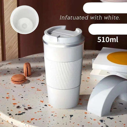 Sustainable 510ml Leakproof Ceramic Travel Mug with Insulation and Straw Hole - Très Elite