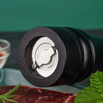 Sustainable 8-Inch Wooden Salt and Pepper Mill with Adjustable Ceramic Grinding Mechanism - Très Elite