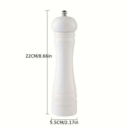 Sustainable 8-Inch Wooden Salt and Pepper Mill with Adjustable Ceramic Grinding Mechanism - Très Elite