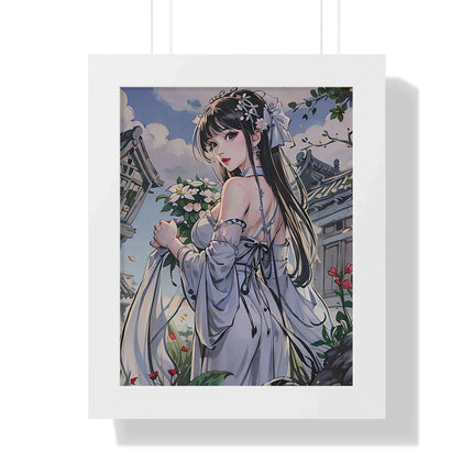 Sustainable Anime Girl Framed Wall Art: Enhance Your Space with Eco-Conscious Design..