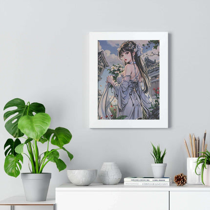 Sustainable Anime Girl Framed Wall Art: Enhance Your Space with Eco-Conscious Design..