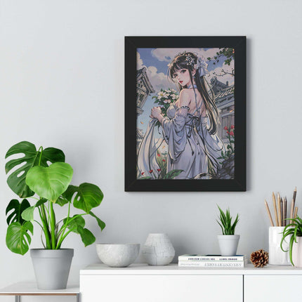 Sustainable Anime Girl Framed Wall Art: Enhance Your Space with Eco-Conscious Design..