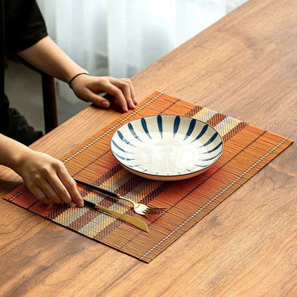 Sustainable Bamboo Dining Set – Elegant, Waterproof, and Heat-Resistant Placemats and Coasters for Every Occasion - Très Elite