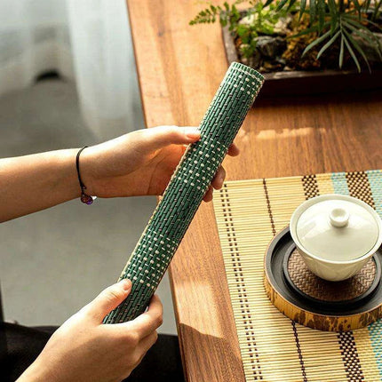 Sustainable Bamboo Dining Set – Elegant, Waterproof, and Heat-Resistant Placemats and Coasters for Every Occasion - Très Elite