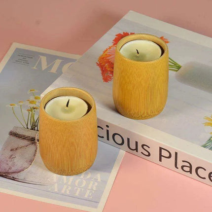 Sustainable Bamboo Tealight Candle Holder for a Peaceful Home Atmosphere - Très Elite
