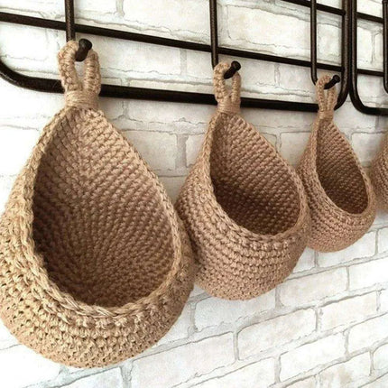 Sustainable Bohemian Jute Rope Hanging Basket for Elegant Fruit Display - Très Elite
